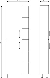 ASB-Mebel Шкаф пенал Адель 60 белый/дуб сонома – фотография-5